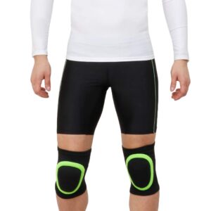 WMX Knee Pads for Dance/Skating | Pull-on Foam Padded Knee Guard Protector (NEON, Kids)