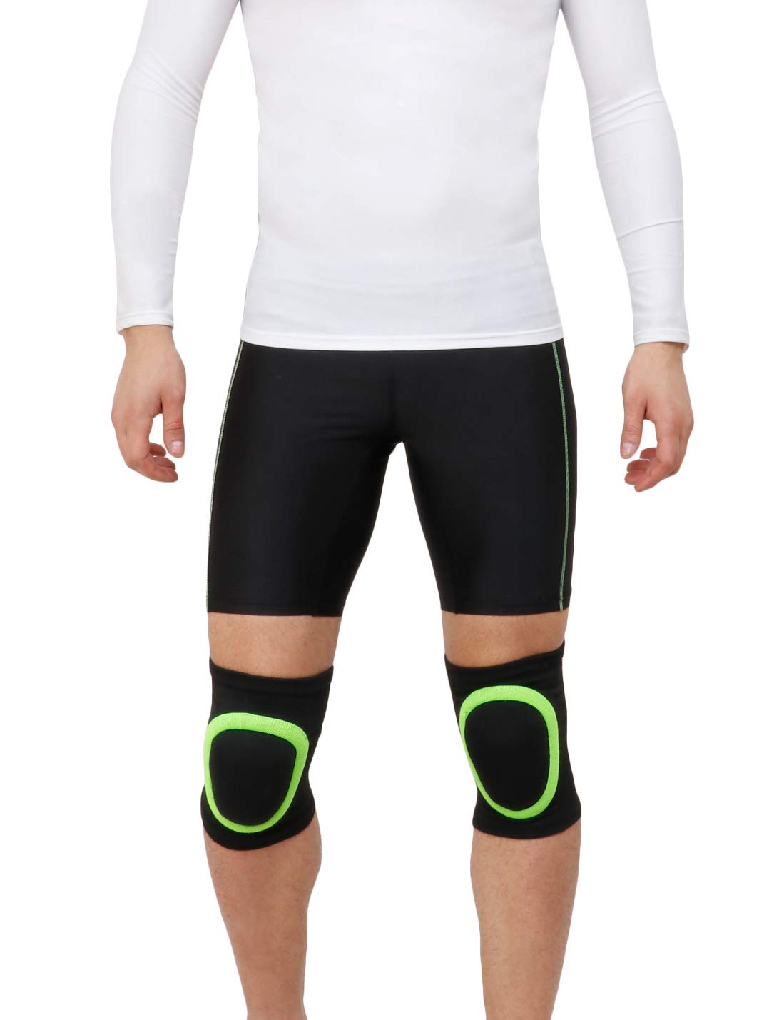 WMX Knee Pads for Dance/Skating | Pull-on Foam Padded Knee Guard Protector (NEON, Kids)